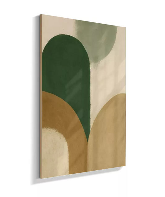 Quadro Decorativo Abstrato Verde e Bege – Quadro Moderno para Decoração de Sala KD-836-LF
