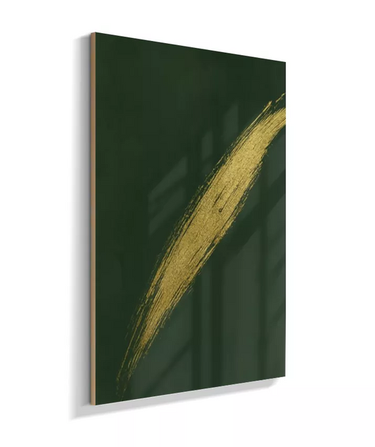 Quadro Abstrato Verde com Traço Dourado AA924168