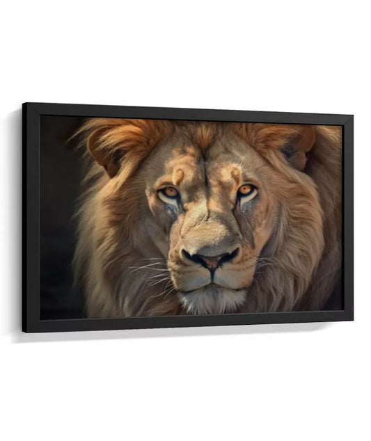 Quadro Decorativo Leão Majestoso – Arte Animal para Sala e Escritório A781352