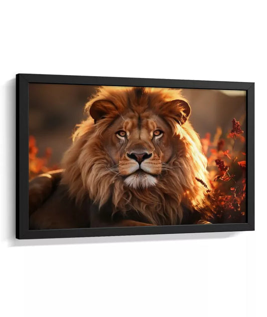 Quadro Decorativo Leão Rei – Arte Animal para Sala e Escritório A632589