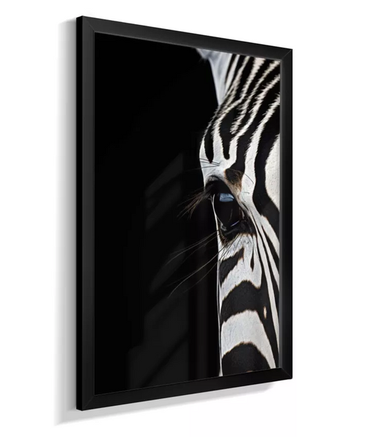 Quadro Decorativo Zebra Abstrata – Arte Preto e Branco para Escritório e salaA912738